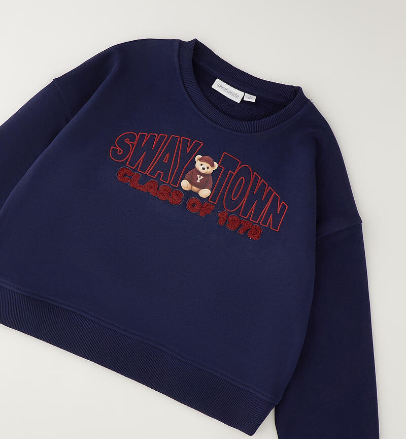 Girl's crewneck sweatshirt NAVY-3854