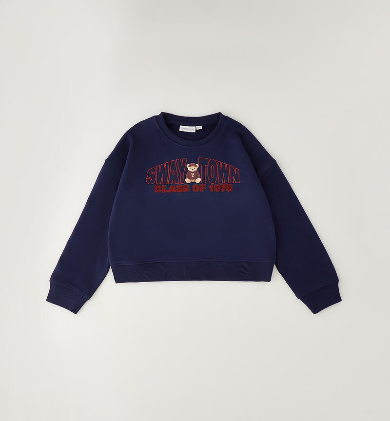 Girl's crewneck sweatshirt NAVY-3854