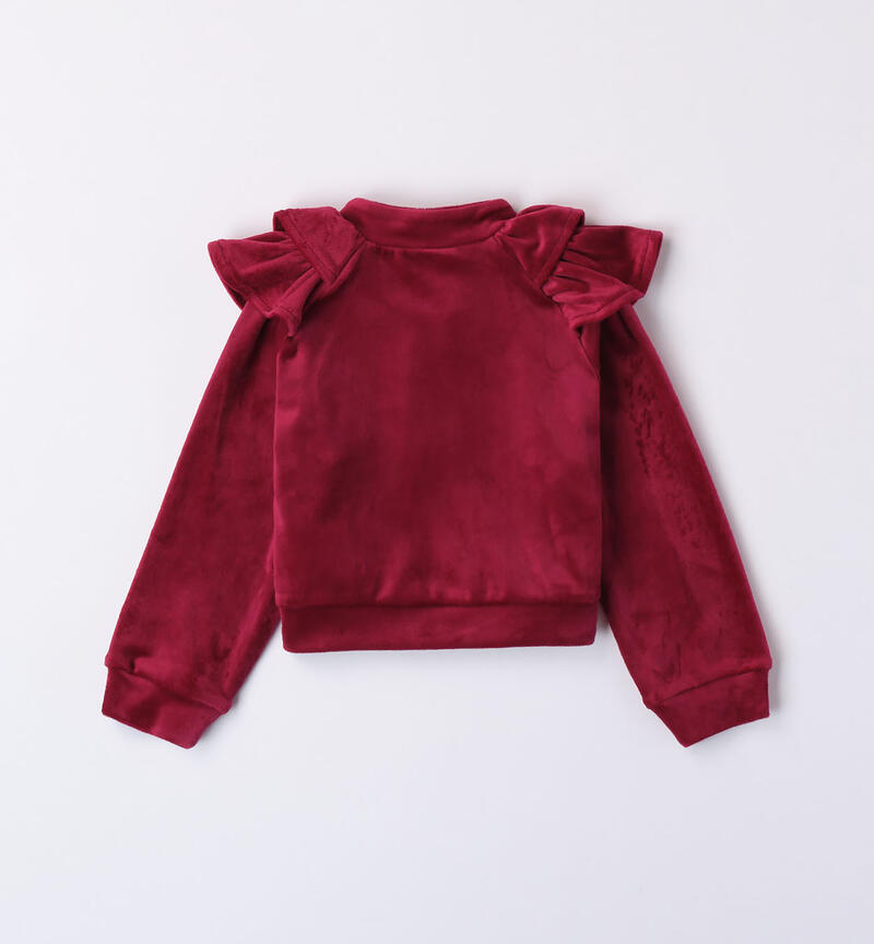 Sarabanda chenille sweatshirt for girls from 9 months to 8 years PRUGNA-2656