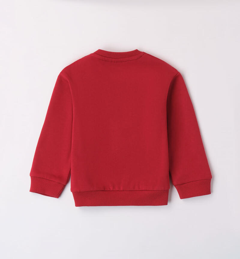 Sarabanda winter crew neck sweatshirt for boys from 9 months to 8 years ROSSO-2259