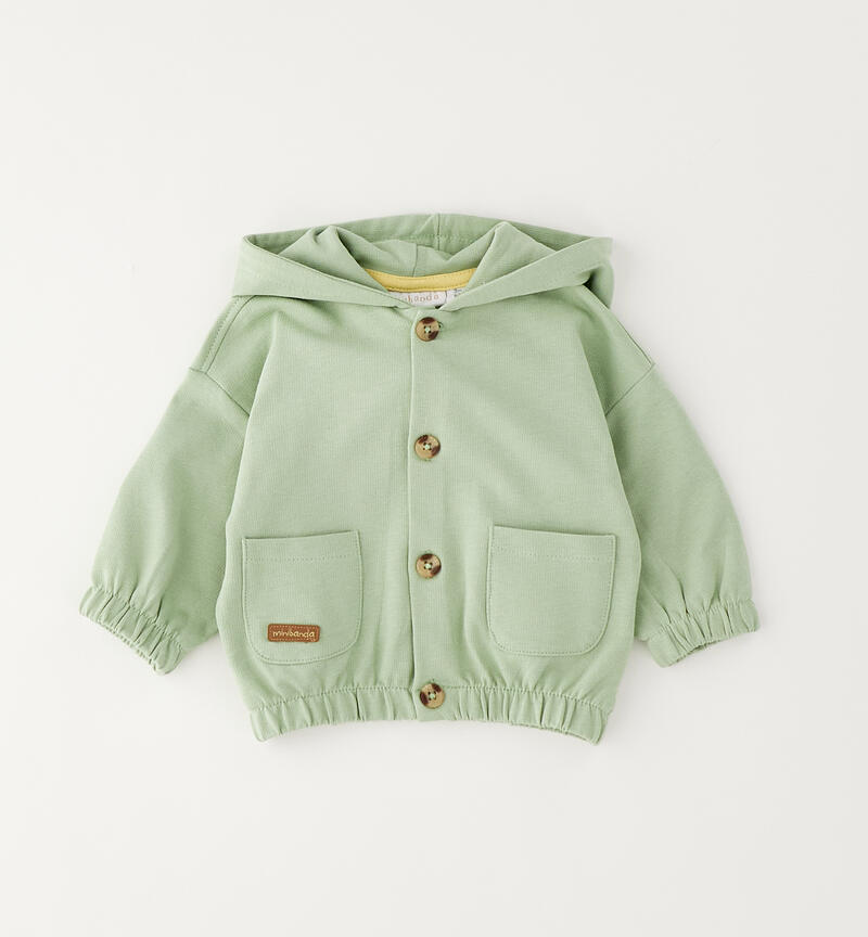 Felpa Minibanda neonato VERDE SALVIA-5416