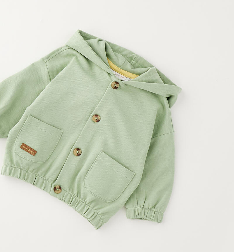 Felpa Minibanda neonato VERDE SALVIA-5416