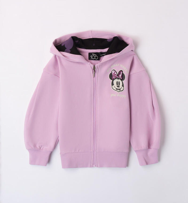 Felpa Minnie con cappuccio per bambina da 3 a 8 anni Sarabanda ORCHIDEA-3322