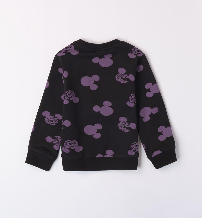 Sarabanda black Minnie sweatshirt for girls from 3 to 8 years NERO-LILLA-6ADD