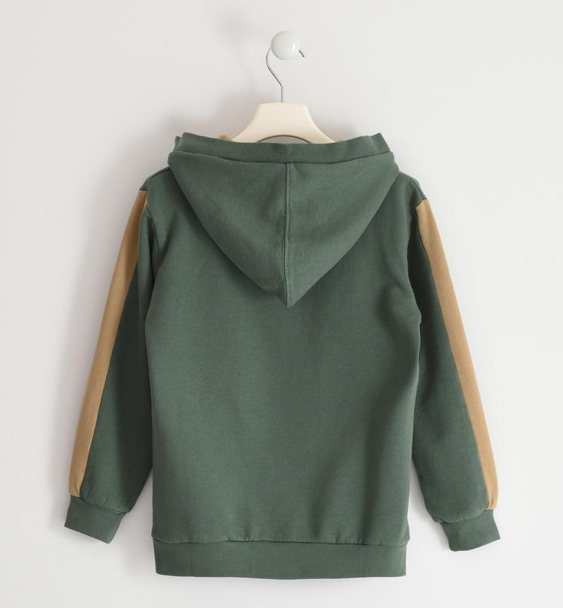 Sarabanda boy's over-sized sweatshirt with hood from 8 to 16 years VERDE SCURO-4254