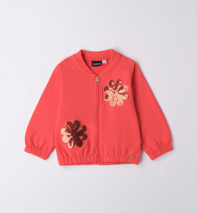 Sarabanda sweatshirt with sequins for girls from 12 months to 8 years ROSSO-2152