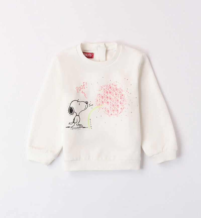 Snoopy cream sweatshirt for girls from 9 months to 8 years Sarabanda PANNA-0112