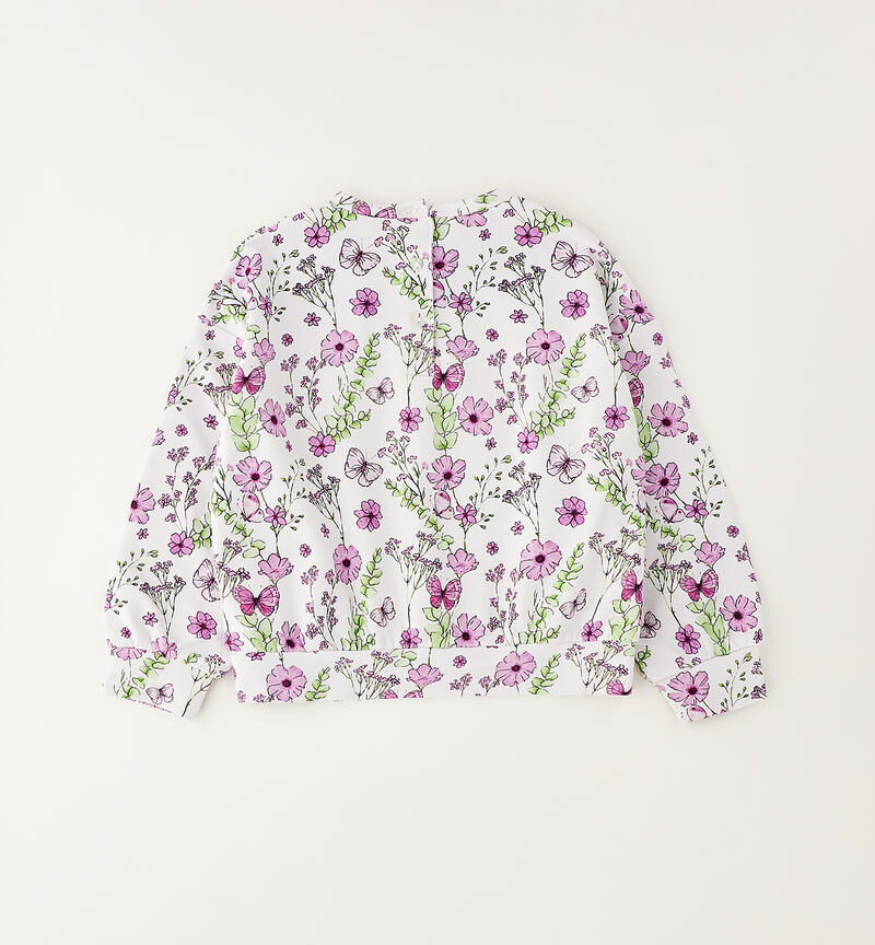 Crewneck sweatshirt for girls BIANCO-LILLA-6CAE