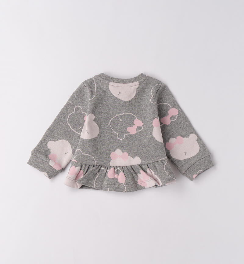 Felpa per bimba GRIGIO MELANGE-8992