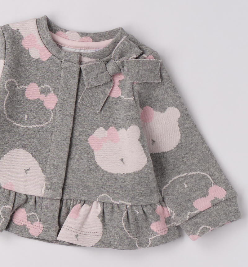 Felpa per bimba GRIGIO MELANGE-8992