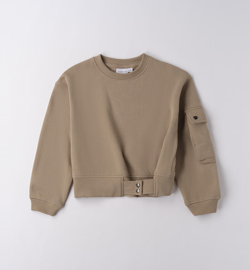 Felpa ragazza  OLIVE GREEN-5437