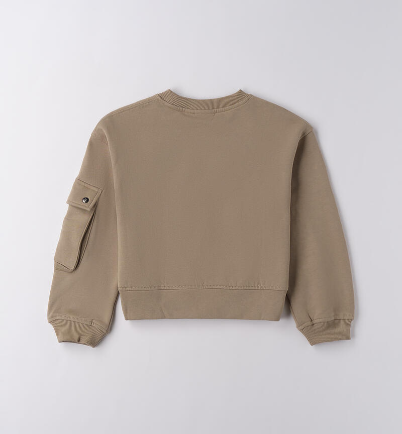 Felpa ragazza  OLIVE GREEN-5437