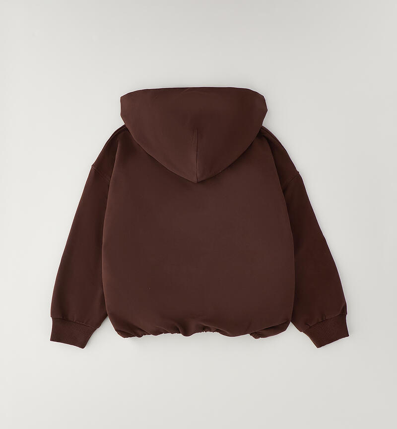 Felpa ragazza con cappuccio BROWN-1244