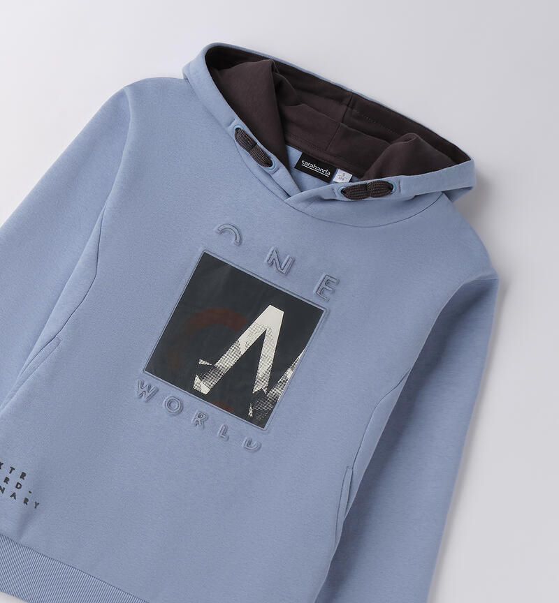 Felpa ragazzo con cappuccio AZZURRO-3814
