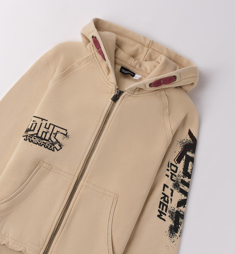 Hooded sweatshirt for boys BEIGE-0471
