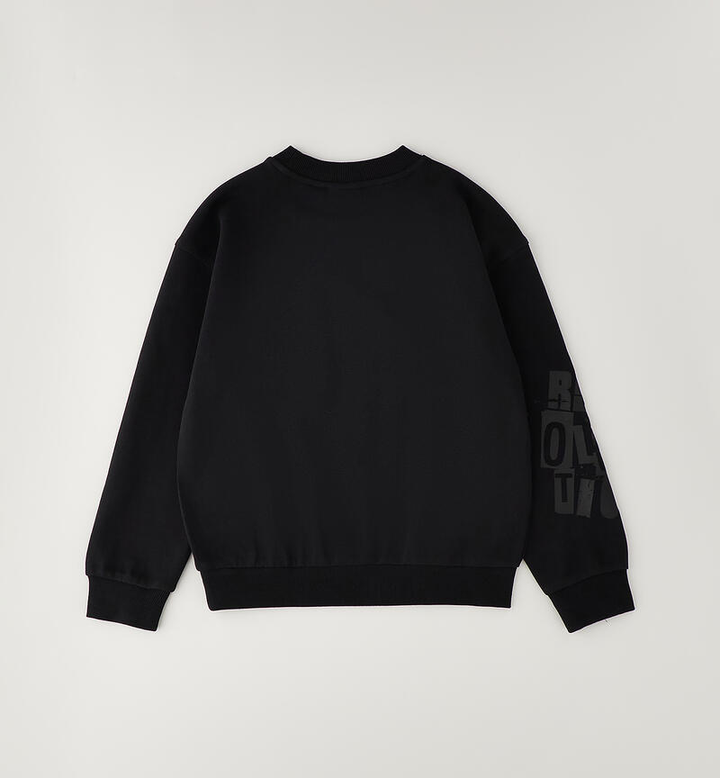 Felpa ragazzo in cotone NERO-0658