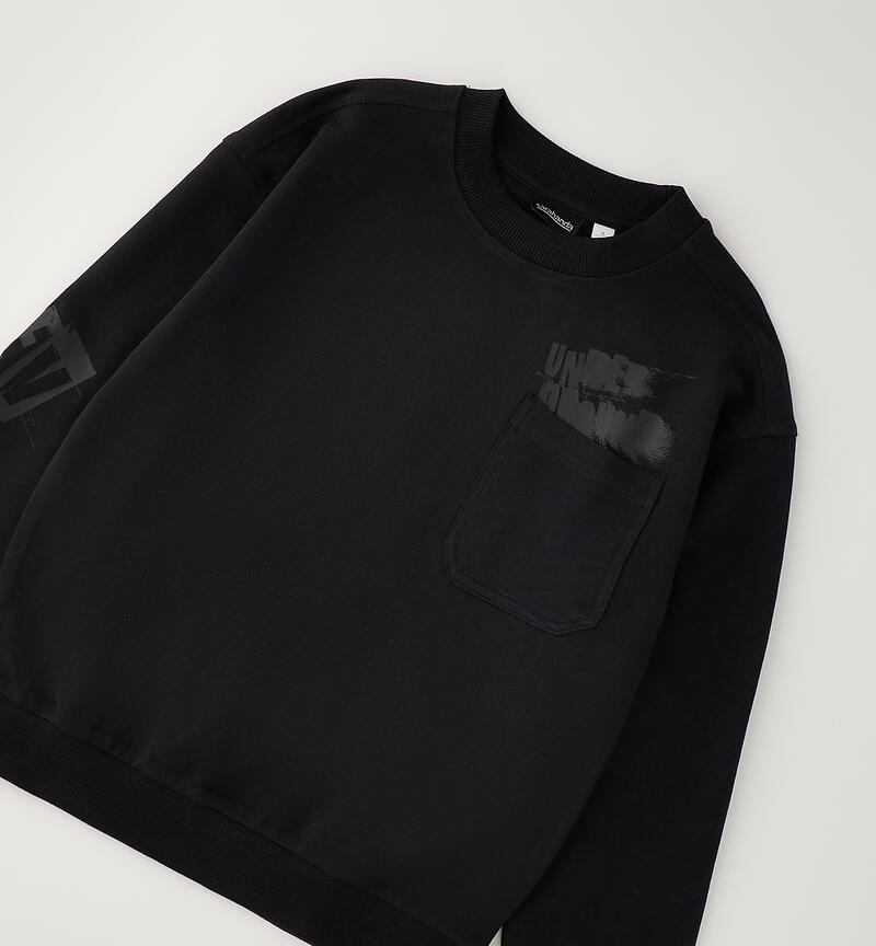 Felpa ragazzo in cotone NERO-0658