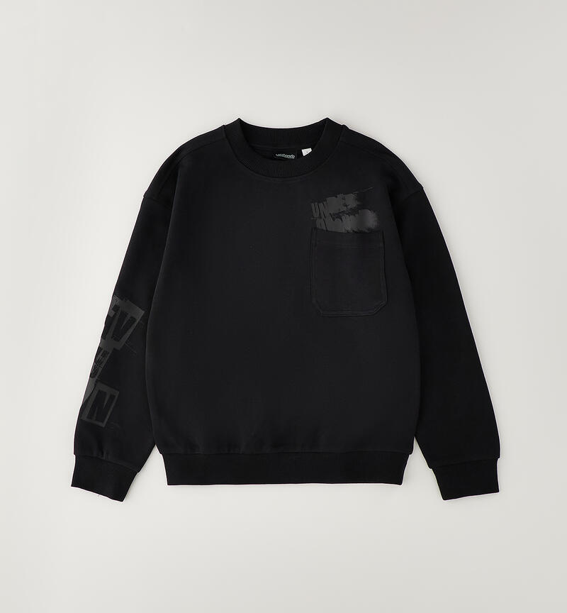 Felpa ragazzo in cotone NERO-0658
