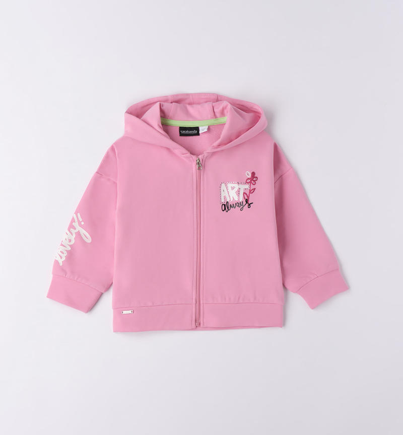 Sarabanda pink sweatshirt for girls from 9 months to 8 years ROSA-2414
