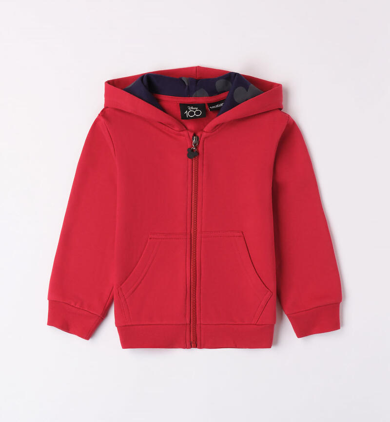 Sarabanda red Mickey Mouse sweatshirt for boys from 3 to 8 years ROSSO-2063