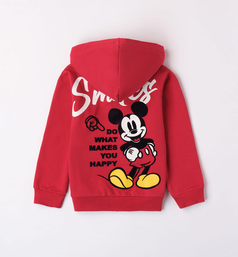 Sarabanda red Mickey Mouse sweatshirt for boys from 3 to 8 years ROSSO-2063