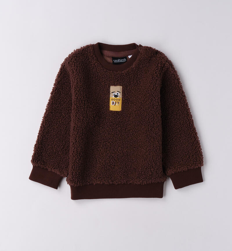 Felpa teddy bambino MARRONE-1243