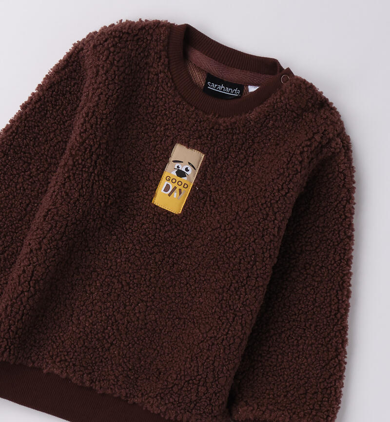 Felpa teddy bambino MARRONE-1243