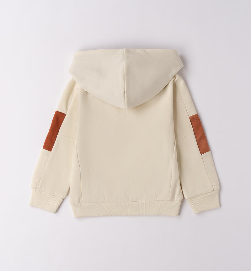 Felpa zip bambino ECRU-0124