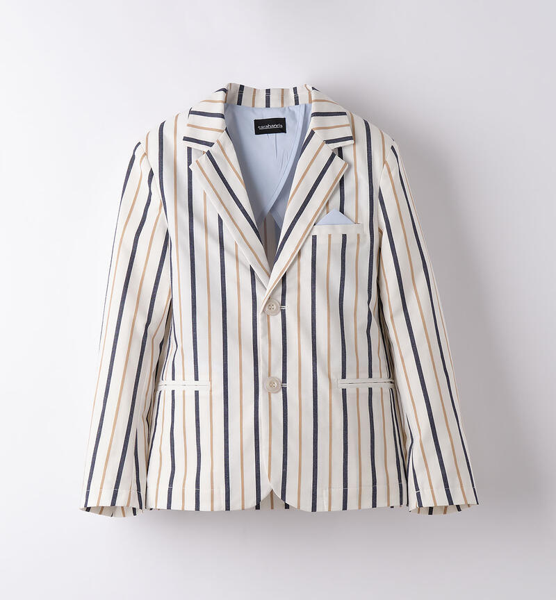 Boys' striped jacket ECRU'-0441