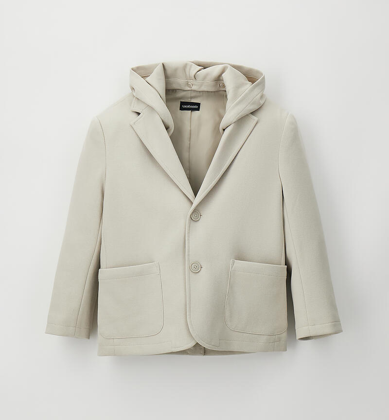 Giacca con cappuccio ragazzo BEIGE-0435