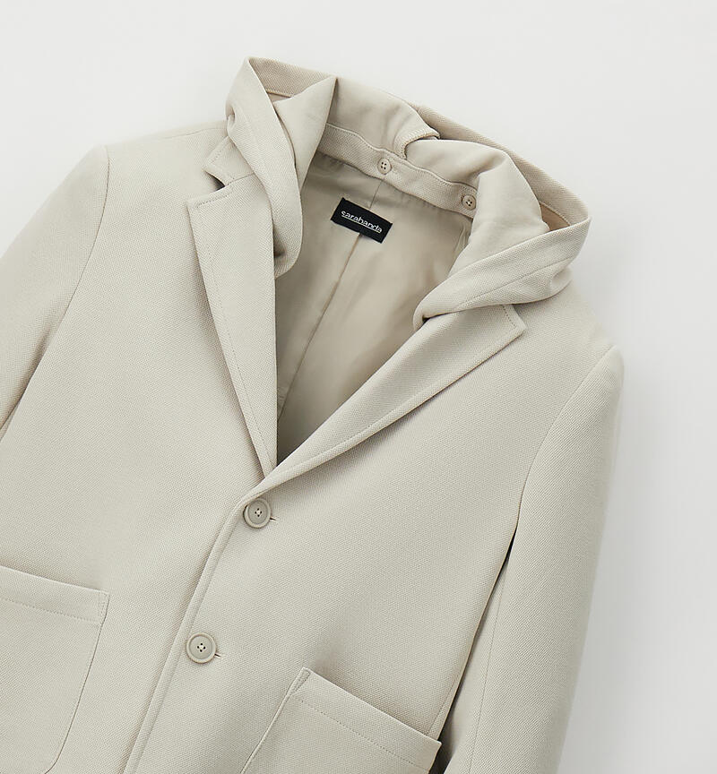 Giacca con cappuccio ragazzo BEIGE-0435