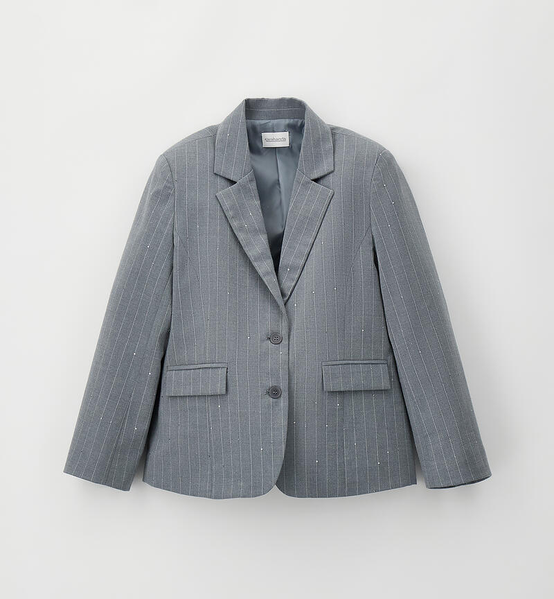 Giacca crop per ragazza GRIGIO MELANGE-8967