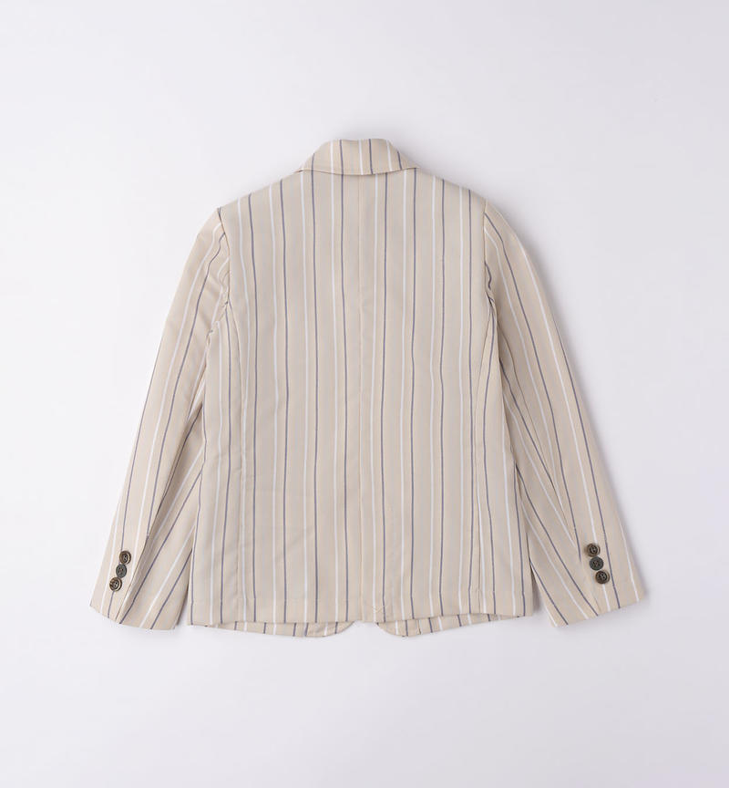 Giacca elegante a righe per ragazzo da 8 a 16 anni Sarabanda BEIGE-0435