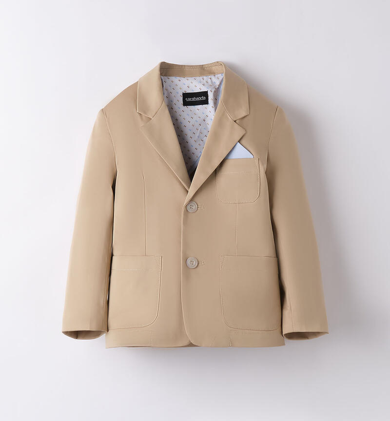 Boys' elegant jacket BEIGE-0737