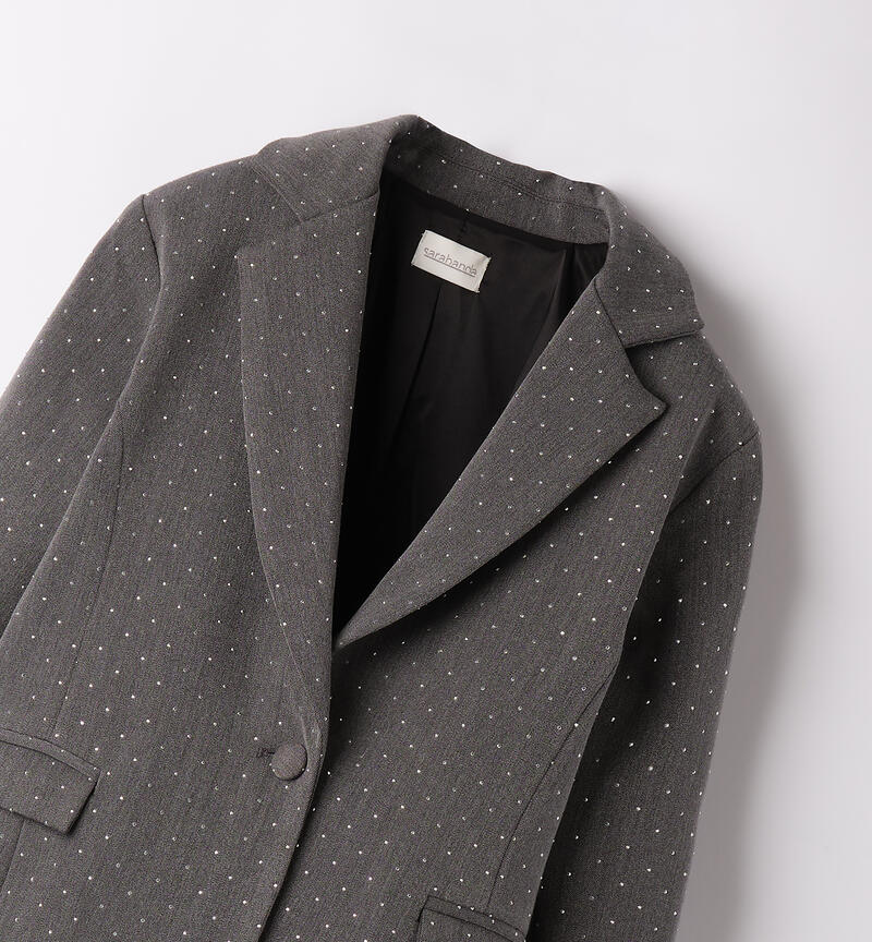 Elegant jacket for girls GRIGIO MELANGE SCURO-8994