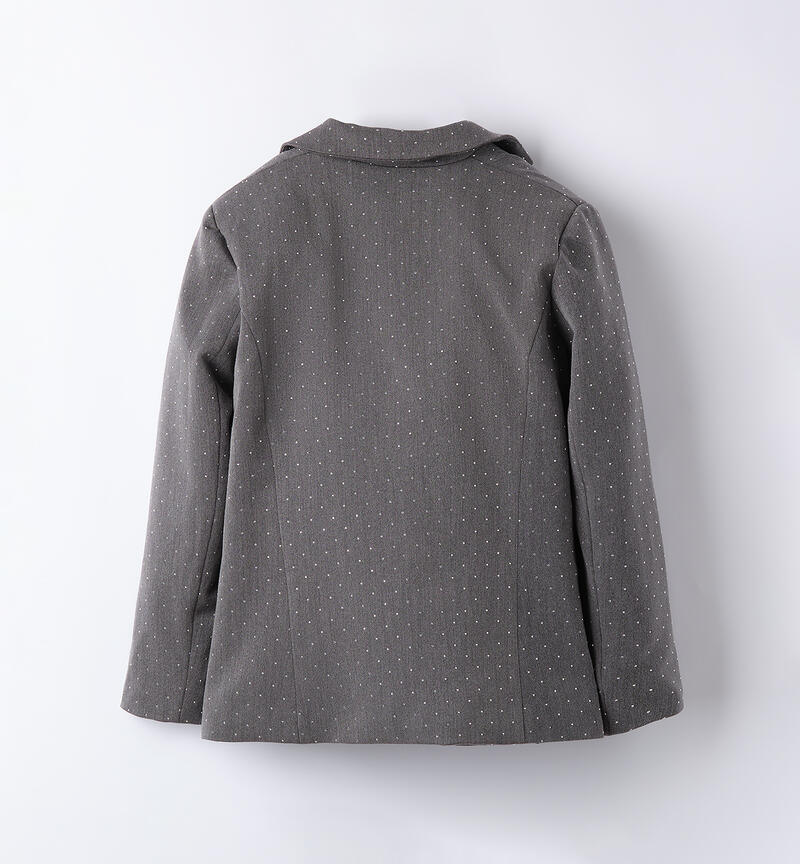 Giacca elegante ragazza GRIGIO MELANGE SCURO-8994