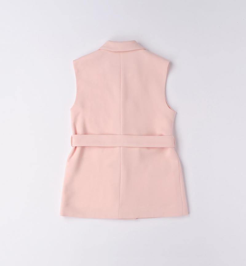 Sarabanda sleeveless padded jacket for girls from 8 to 16 years ROSA CHIARO-2617