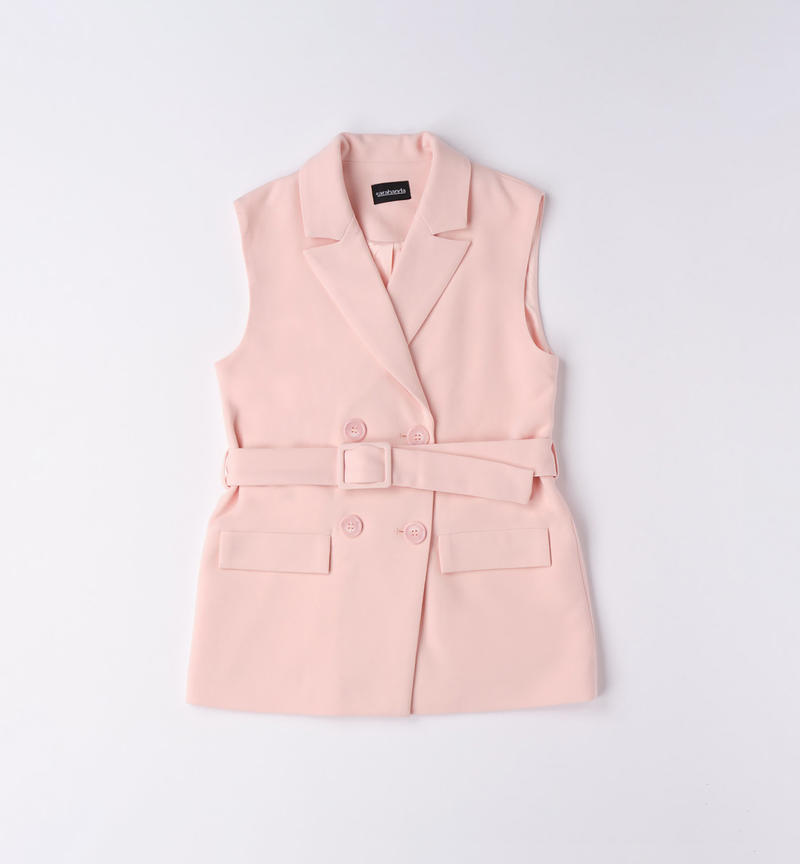 Sarabanda sleeveless padded jacket for girls from 8 to 16 years ROSA CHIARO-2617