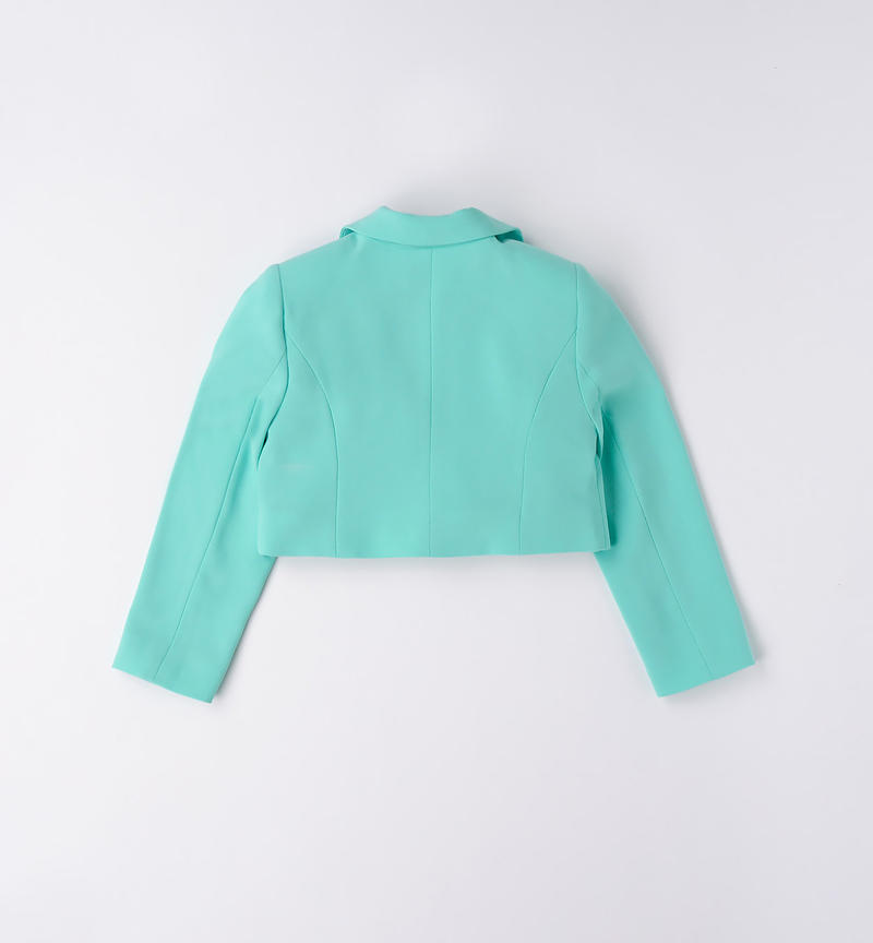 Sarabanda green jacket for girls from 8 to 16 years VERDE ACQUA-4636