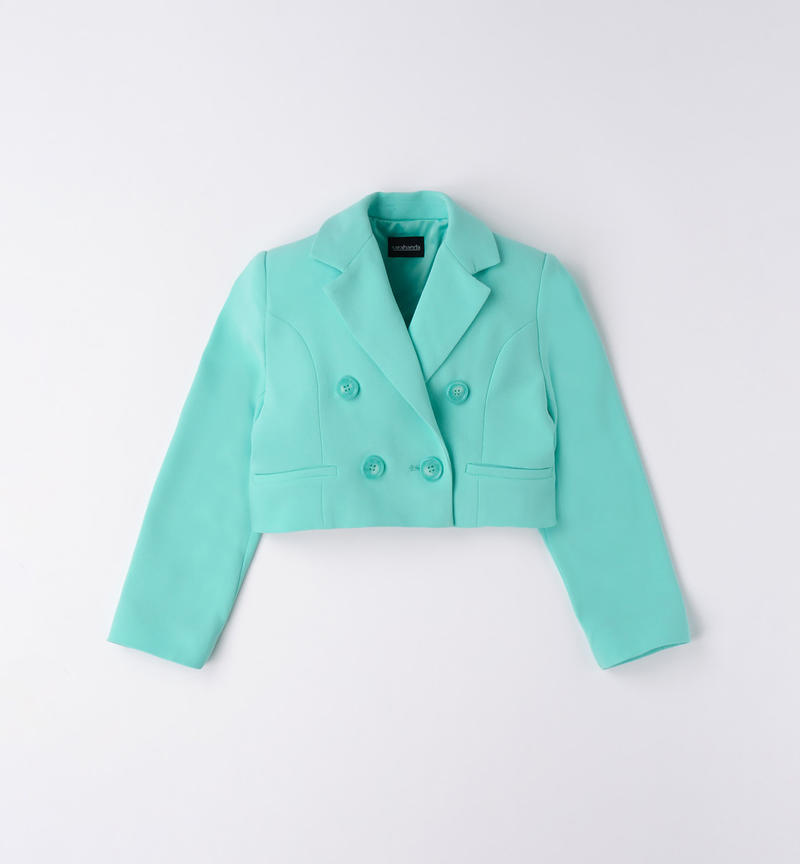 Sarabanda green jacket for girls from 8 to 16 years VERDE ACQUA-4636