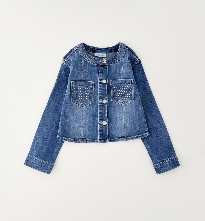Giacchetto bambina con strass MEDIUM STONE WASHED -7000