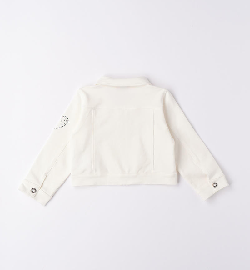 Sarabanda jacket with rhinestones for girls from 9 months to 8 years PANNA-0112