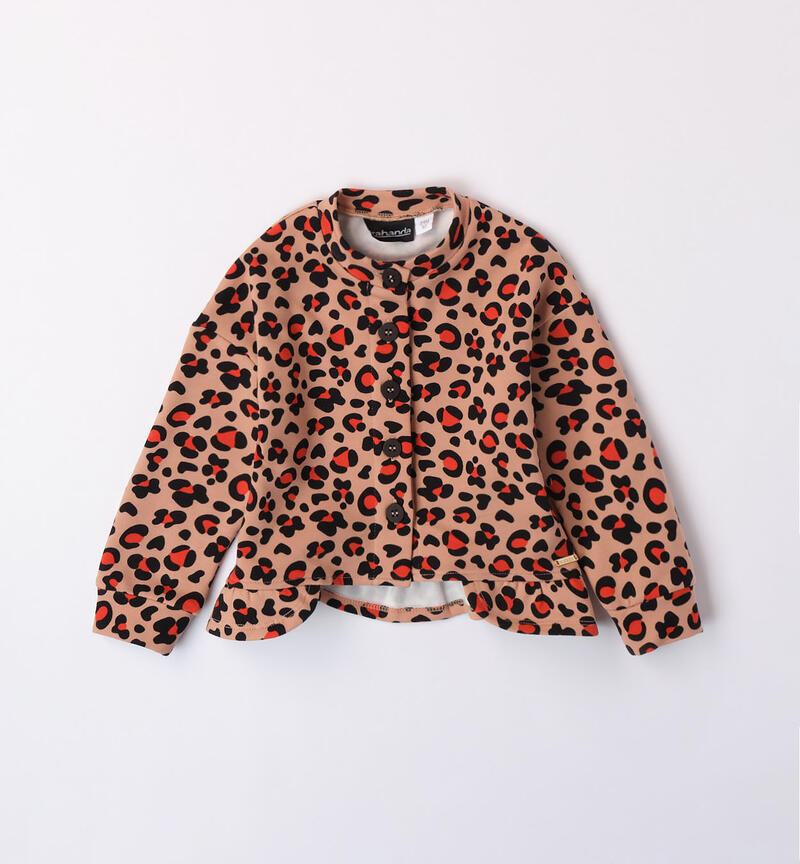 Sarabanda animal print jacket for girls from 9 months to 8 years BEIGE-ARANCIO-6K84
