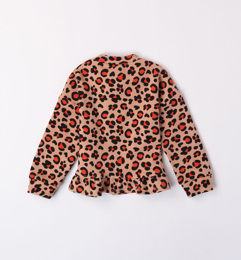 Sarabanda animal print jacket for girls from 9 months to 8 years BEIGE-ARANCIO-6K84
