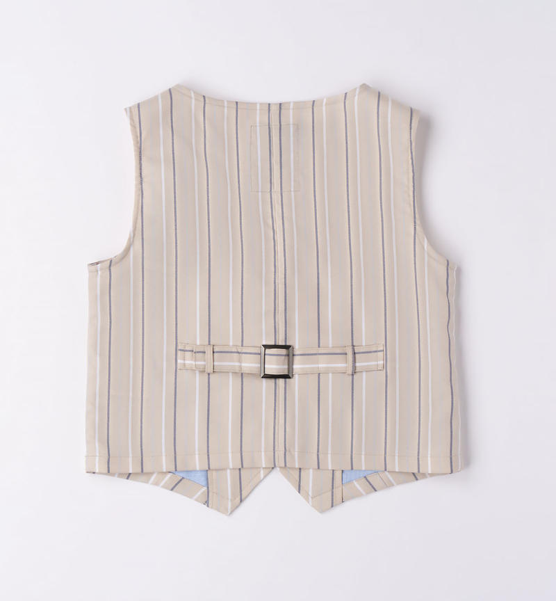 Sarabanda beige waistcoat for boys from 8 to 16 years BEIGE-0435