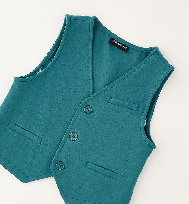 Boy's formal waistcoat VERDE SCURO-4537