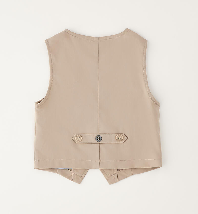 Formal waistcoat for boys BEIGE SCURO-0445