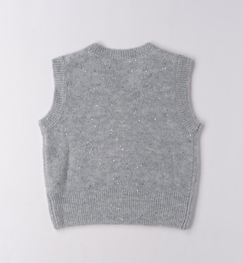 Gilet da ragazza GRIGIO MELANGE-8992