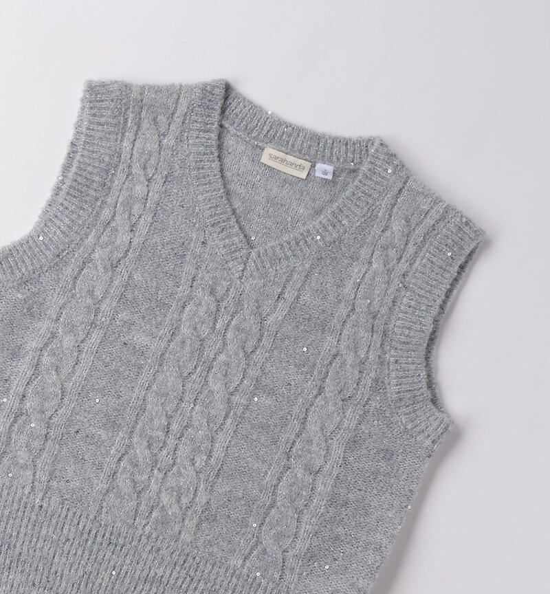 Gilet da ragazza GRIGIO MELANGE-8992