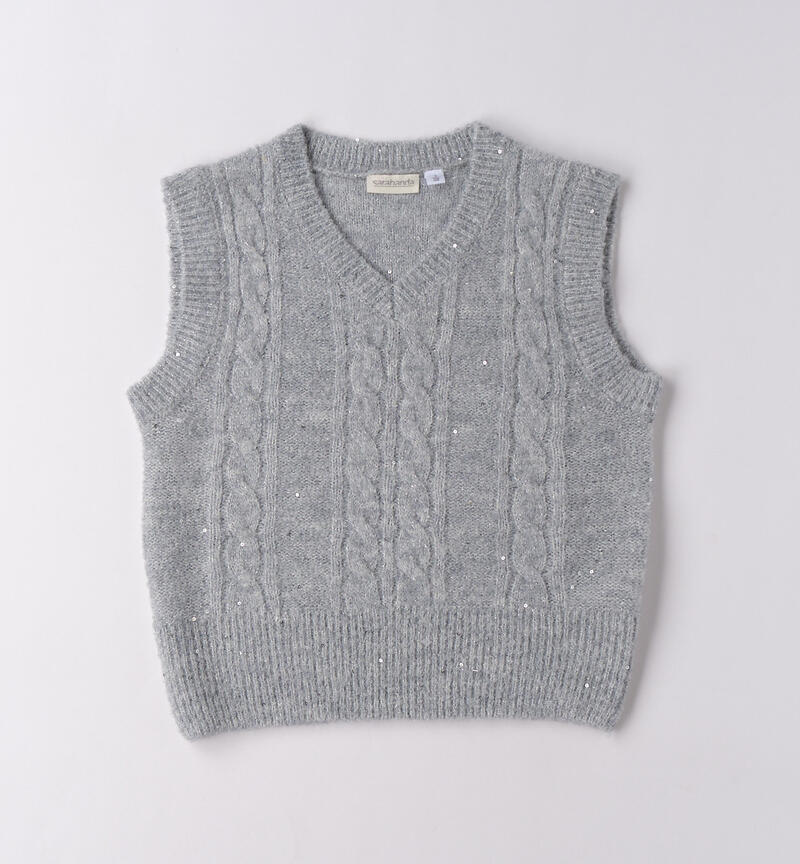 Gilet da ragazza GRIGIO MELANGE-8992